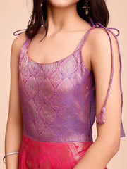 Kids CREAM color Silk Sleeveless ethnic dress