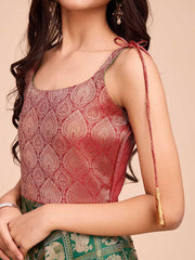 Kids CREAM color Silk Sleeveless ethnic dress