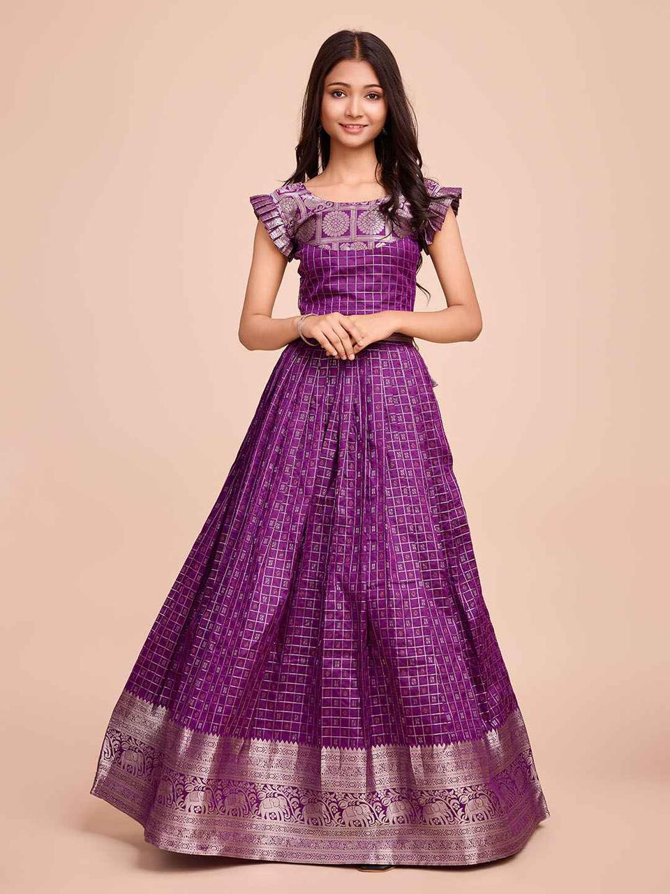 Kids  Silk Sleeveless ethnic dress
