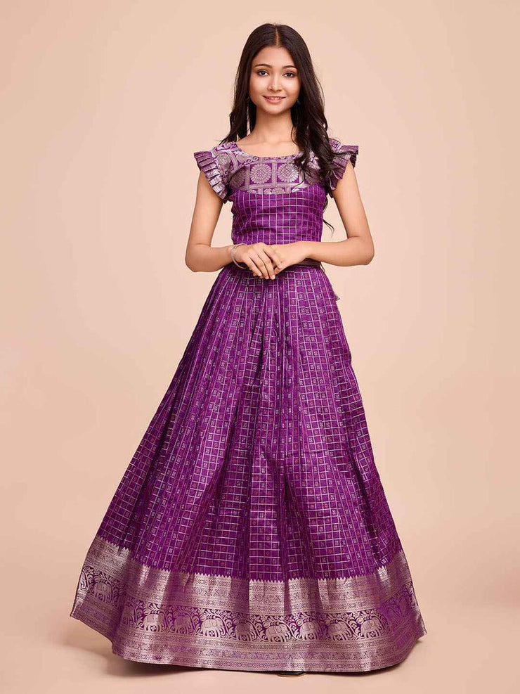 Kids  Silk Sleeveless ethnic dress