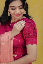 Green  Skirt and Crop top with duppata