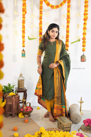 Green Aaradhya Cotton Top & Duppatta Set