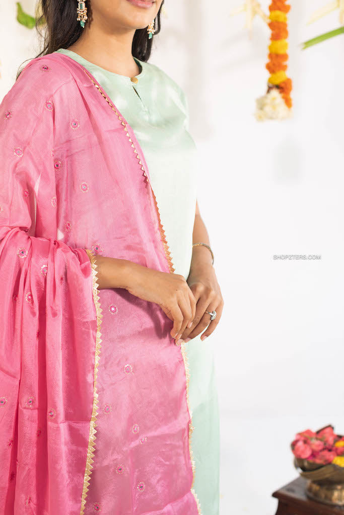 Pink Yadvi Tusser Dress