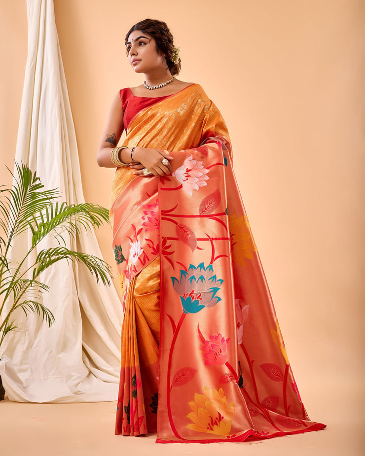 Pure Paithani Silk Saree With Big PaithaniI Border