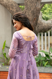 Lavender Tissue Embroidery Dress