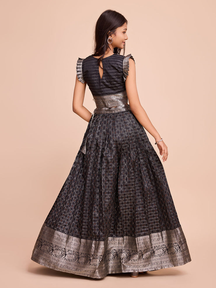 Kids  Silk Sleeveless ethnic dress