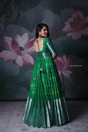 Green Organza Anarkali Dress