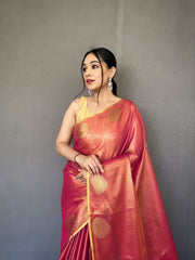 Beautiful Tissue Saree With Motif Border