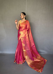 Beautiful Tissue Saree With Motif Border