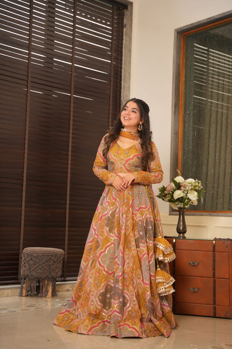 Dhanishta lehenga with Heavy  embroidery