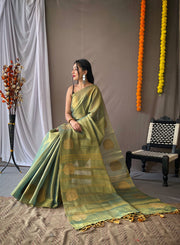 Tissue Silk Sarees with Zari Weaving