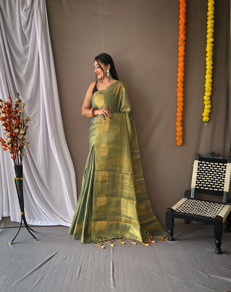 Tissue Silk Sarees with Zari Weaving