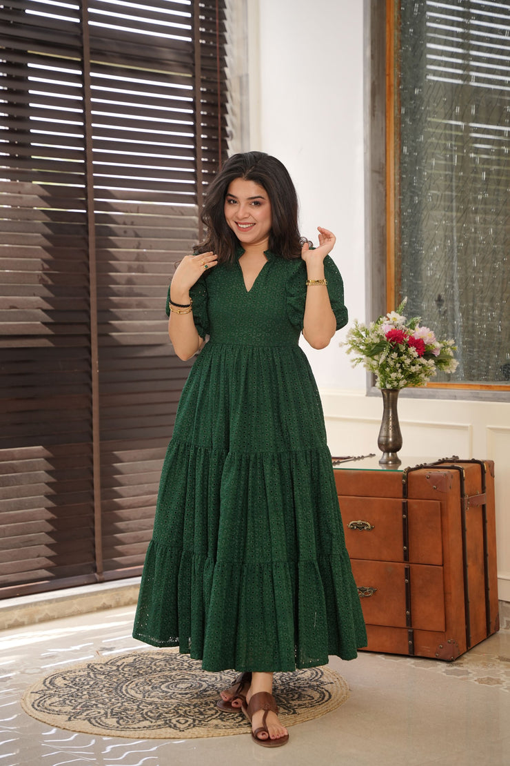 Garnet Green Cotton Dress Shopzters