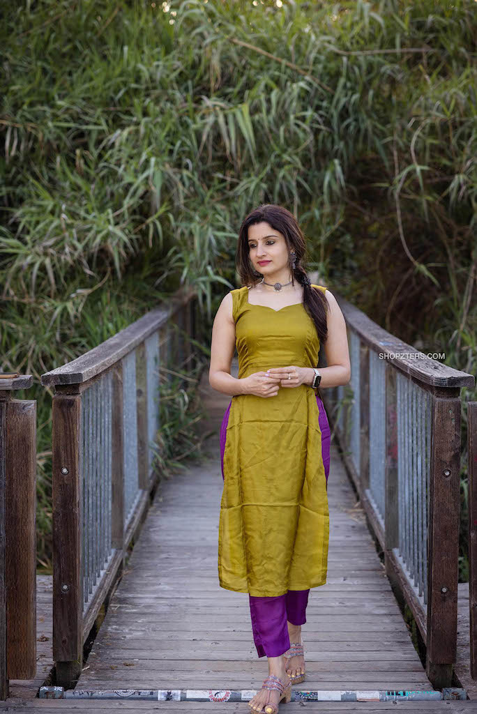 Olive Green Jute Silk top