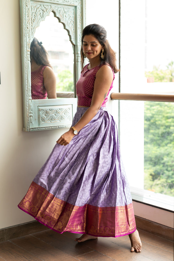 Lavender Purple Skirt Set