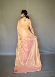 Beautiful Tissue Saree With Motif Border