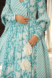 Full Sleeve Angrakha Style Cotton Suit Set