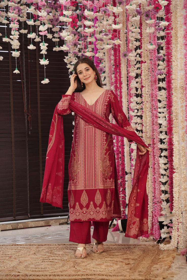 Maroon Elegance Suit Set