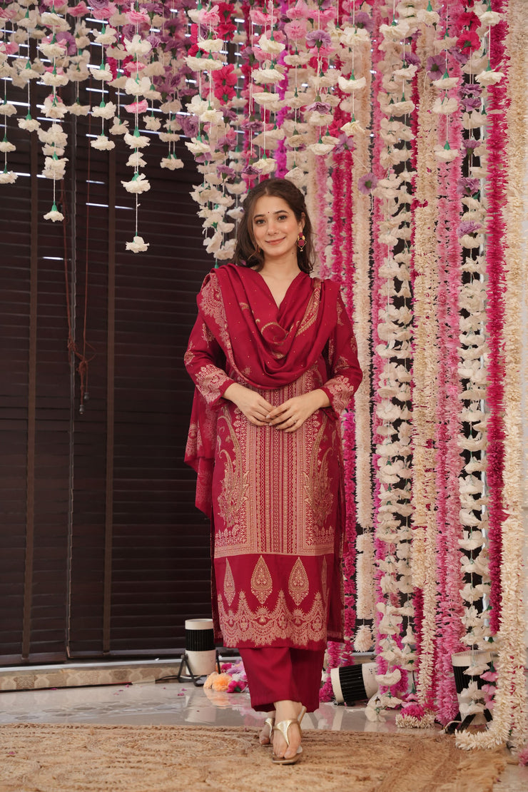 Maroon Elegance Suit Set