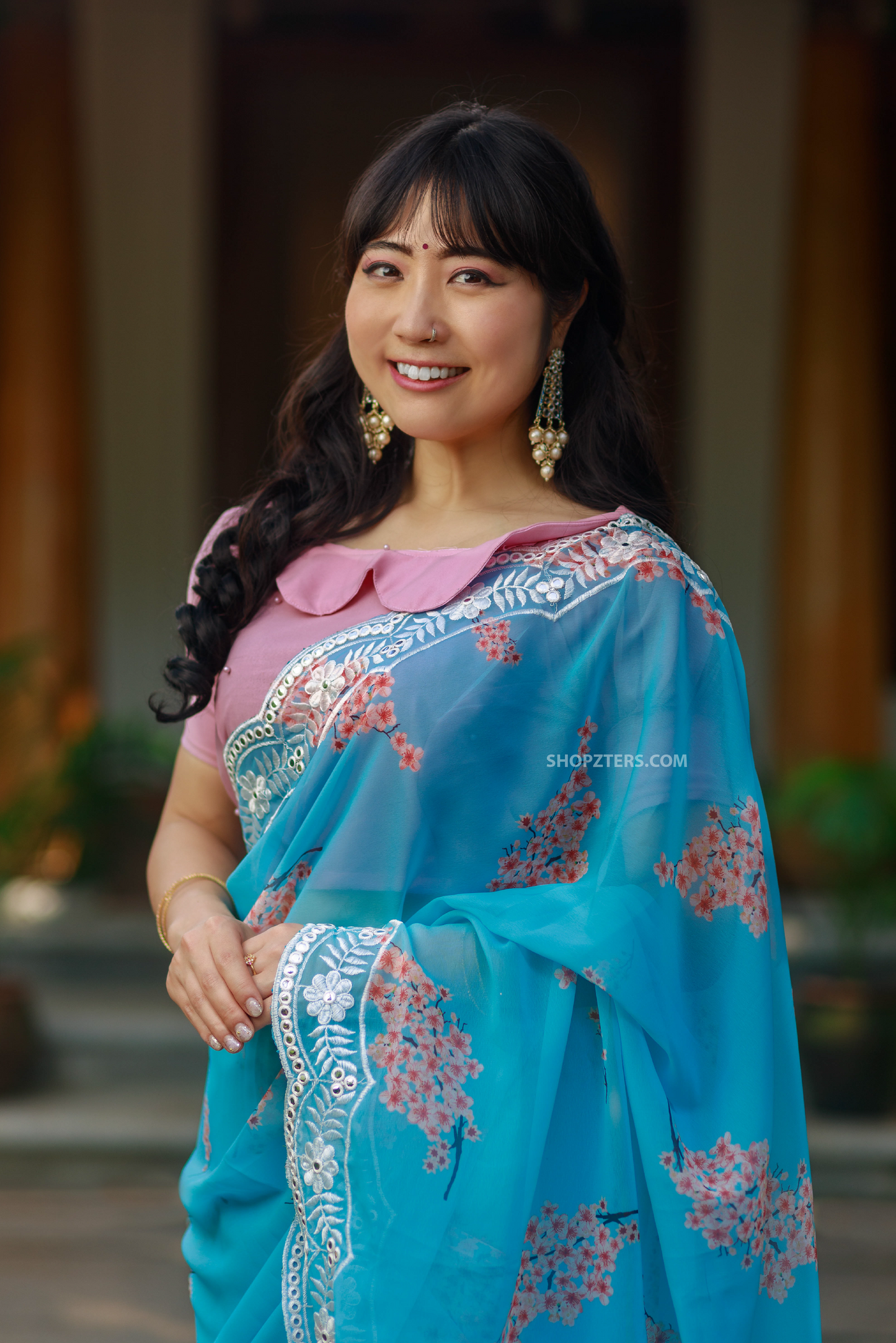 Blue Sitaramam Floral Saree