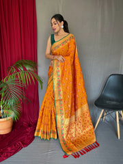 Katchi Patola Silk Saree With Meenakari Border