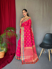 Katchi Patola Silk Saree With Meenakari Border