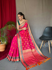 Katchi Patola Silk Saree With Meenakari Border