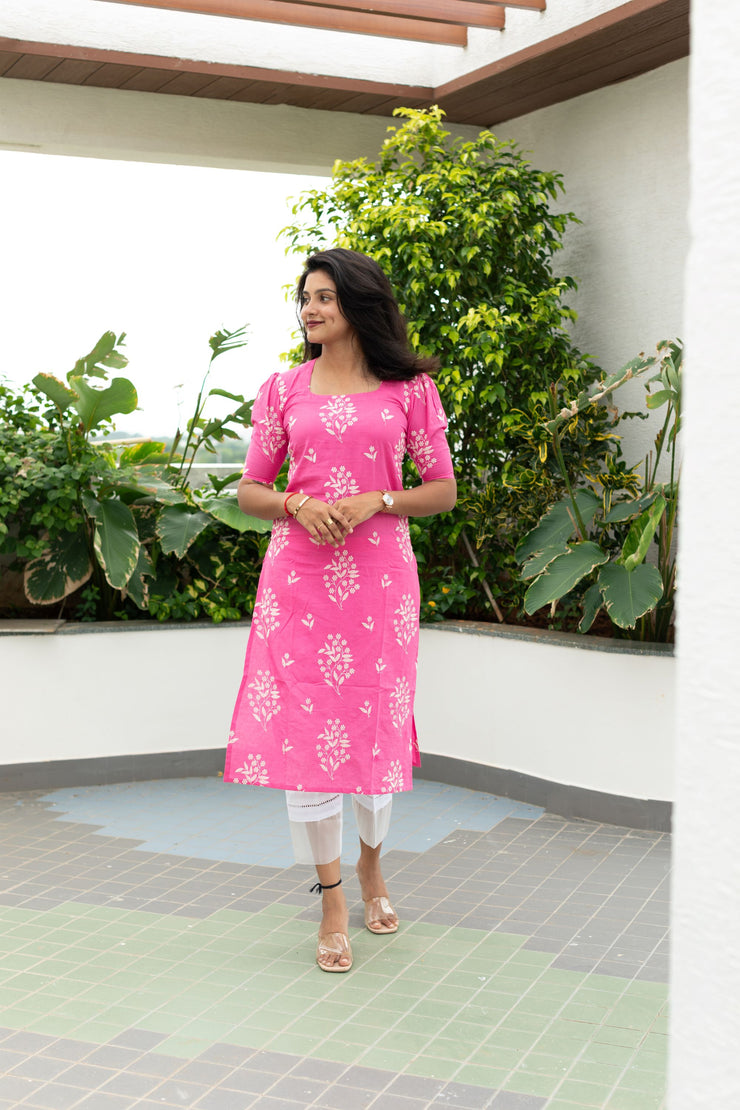 Pretty Pink Embroidery Kurta