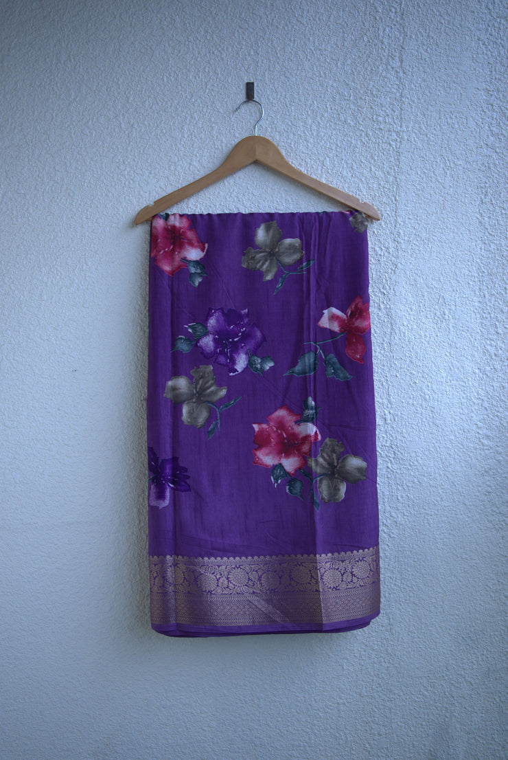 Elegant  Soft And Light Floral Saree