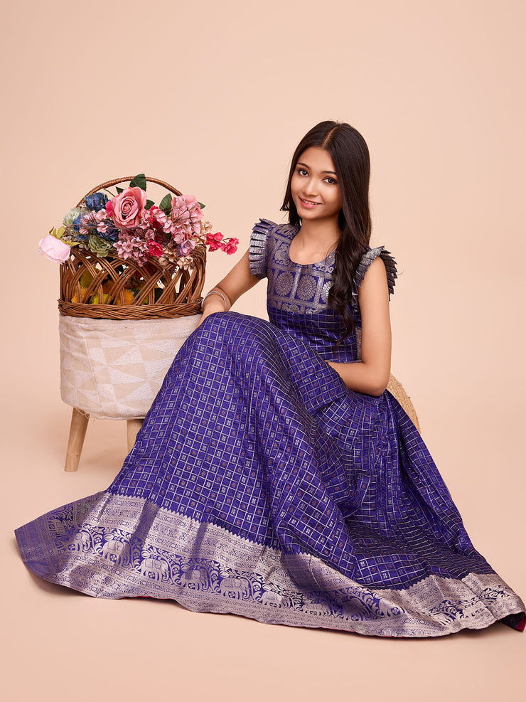 Kids  Silk Sleeveless ethnic dress