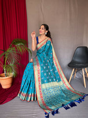 Katchi Patola Silk Saree With Meenakari Border