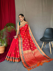 Katchi Patola Silk Saree With Meenakari Border