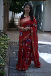 Elegant  Soft And Light Floral Saree