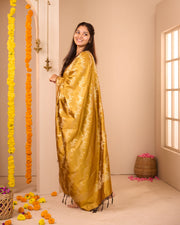 Samanthi Mustard Semi Banarasi Suit Set