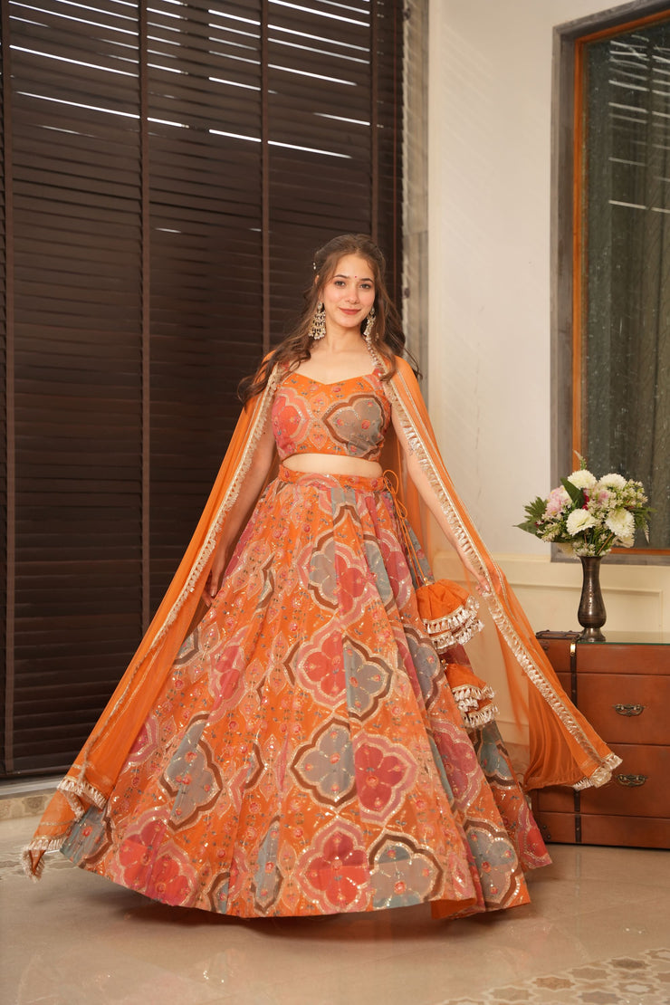 Sangiri Heavy embroidered lehenga set