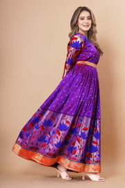 Soft Silk  Banarasi Zari Traditional Titli Gown