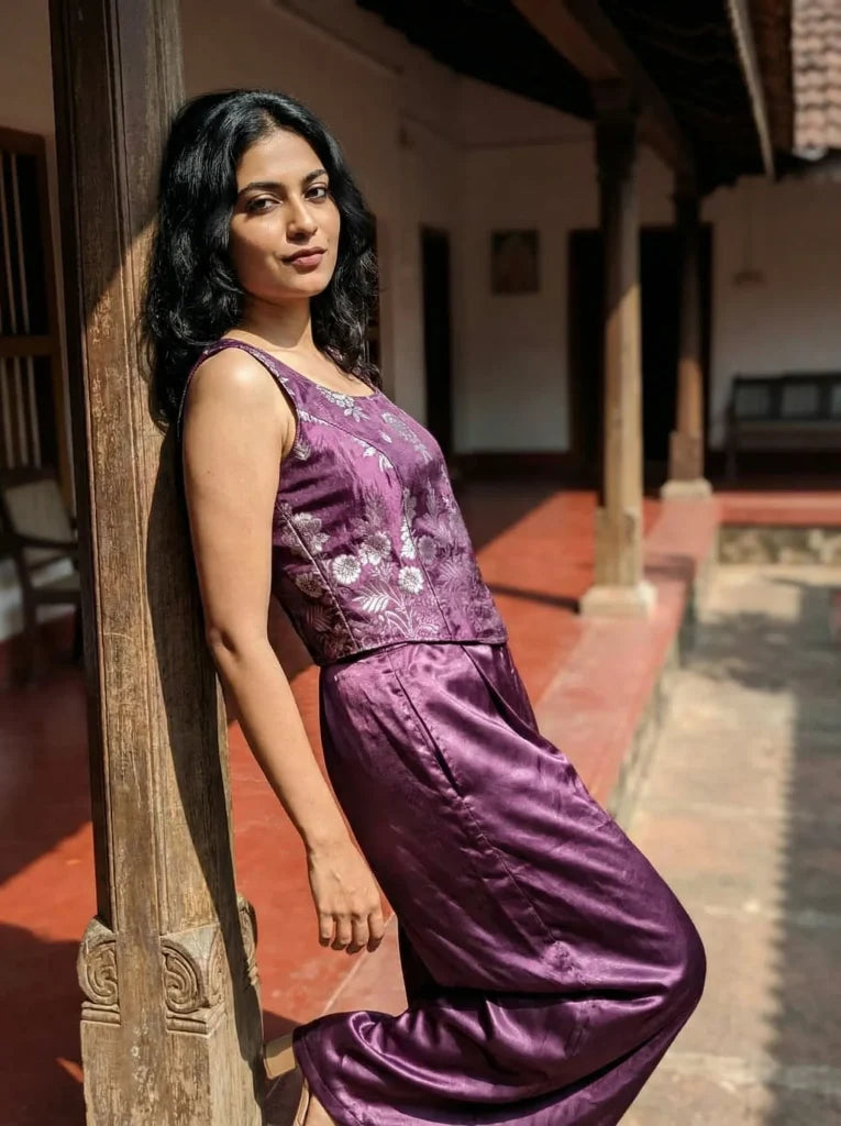 Ananya - The Gajji Silk Corset & Palazzo Set