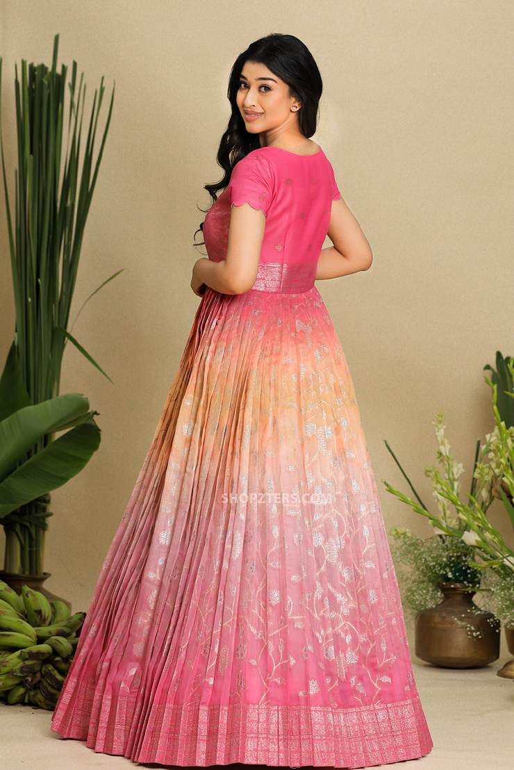 Blush Pink Aashvi Zari Silk Dress
