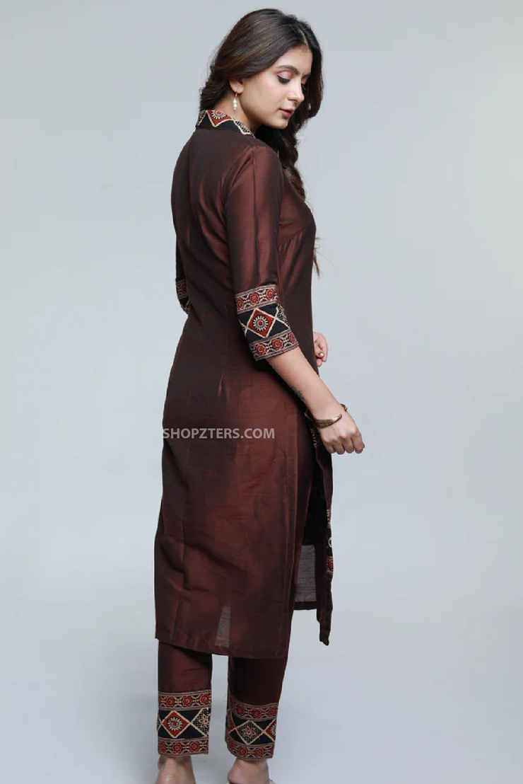 Discover the beauty of Indian wear for women with our Ajrakh combination kurta, tailored for elegance and comfort.