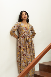 MUSTARD FLORAL ANARKALI SET