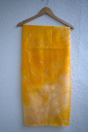 Yellow Organza Saree With Gold Paint