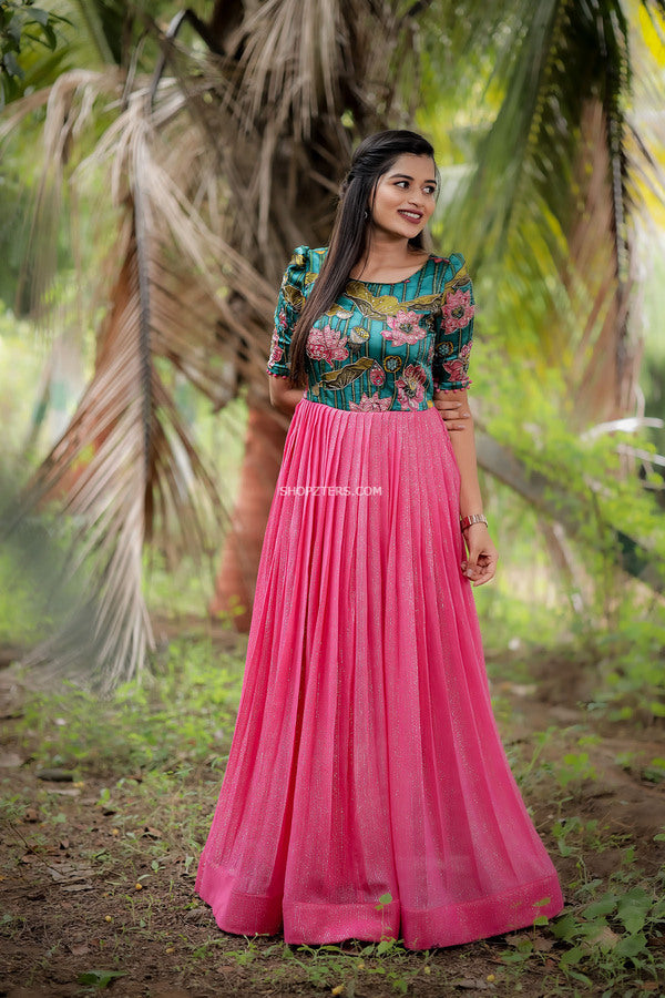 Silk saree maxi dress Clearance