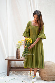 Kiwi Green Midi Dress