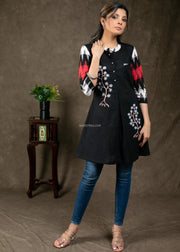 Black Cotton Hand Painted Tunic