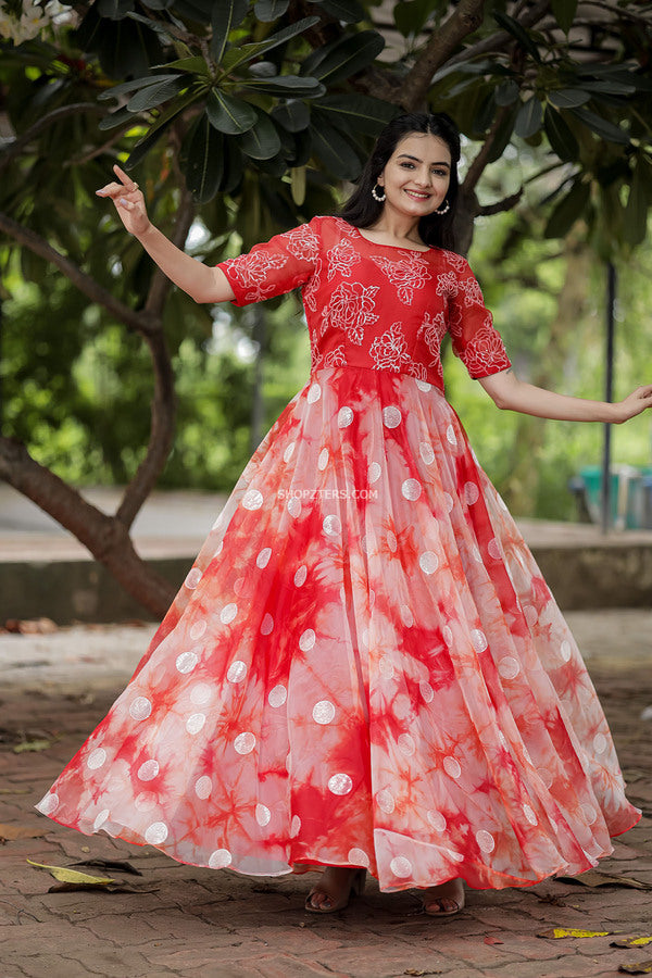 Multi-Colored Organza Printed Ruffled Mini Dress Design by Gauri And  Nainika at Pernia's Pop Up Shop 2024