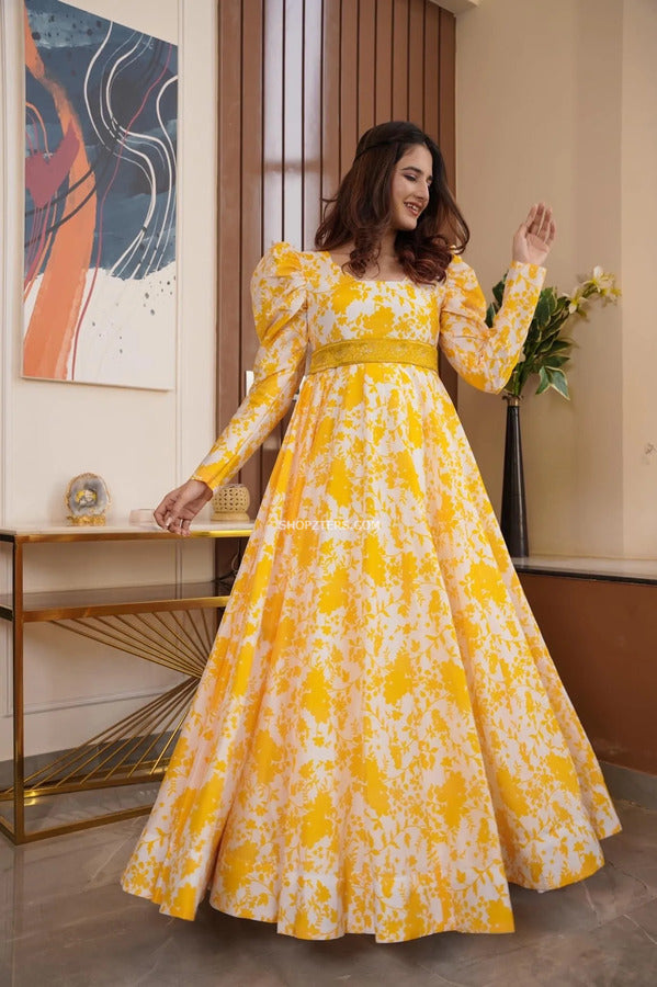 Yellow Floral Maxi Dress – Shopzters