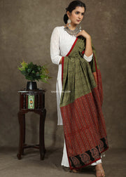 Green and Red Combination Dupatta