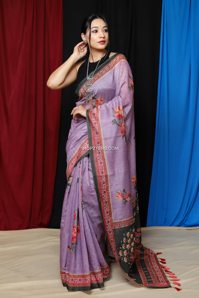 Cotton Floral Printed Saree