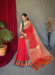 Patola Silk Saree With Meenakari Bandhej