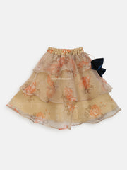 Teal Velvet Crop Top and Organza Layered Skirt